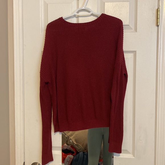 Small, red, knit, hollister sweater - Picture 2 of 2